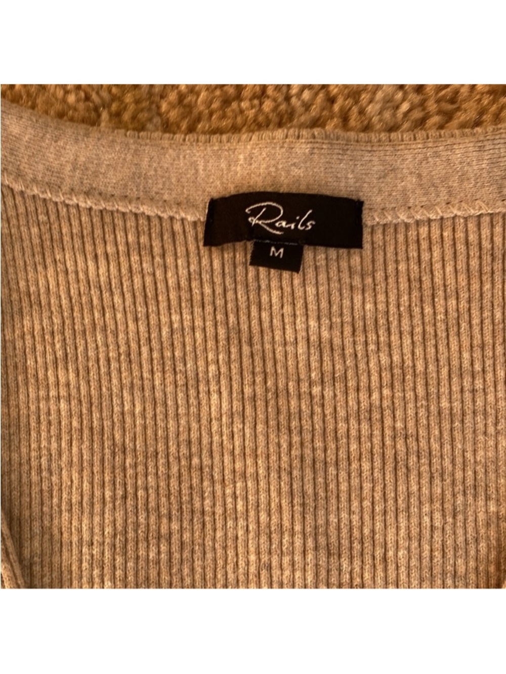 NEW Rails Ribbed Knit V Neck Rosa Vest in Oatmeal - Picture 3 of 6